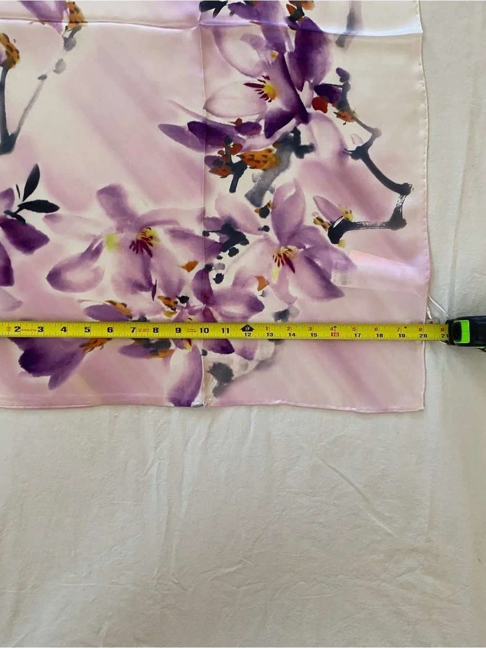 Handmade 100% Silk Lavender Floral Wrap Scarf Top